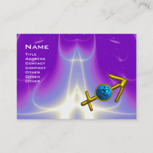 Cartão De Visita SAGITÁRIO - rosa roxo violeta azul