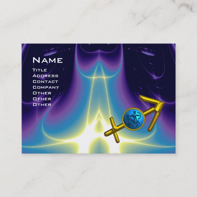 Cartão De Visita SAGITTARIUS - rosa violeta azul (Frente)
