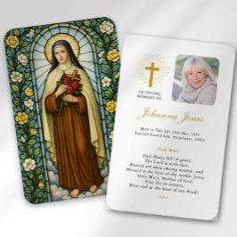 Cartão De Visita Saint Therese of Lisieux Bereavement Sympathy Card