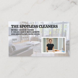 Cartão De Visita Sala de estar   Empregada Doméstica Trabalhando