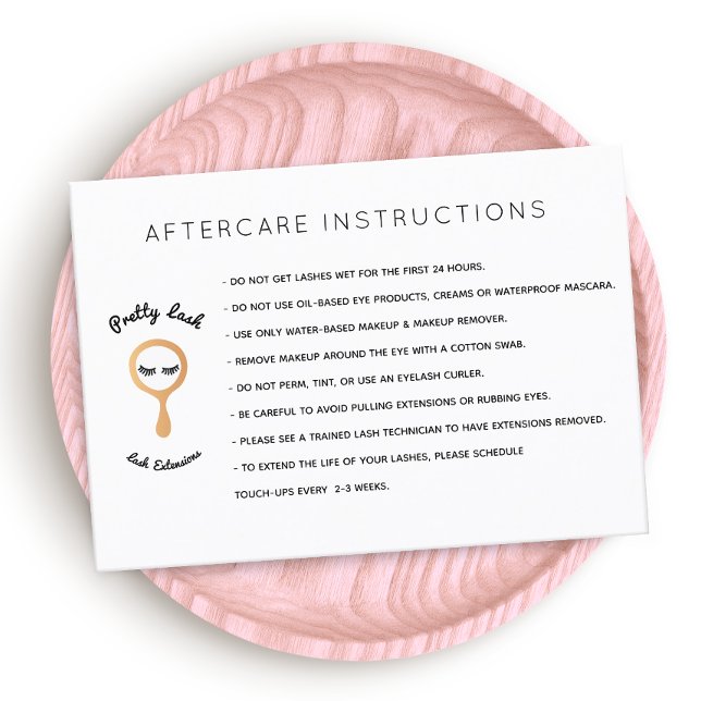 Cartão De Visita Salão AfterCare for Lash Extensions (Criador carregado)