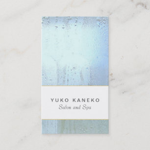 Cartão De Visita Salão Azul Claro Simples e Chic Spa