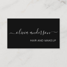 Salão de Ativação do Cabelo Simples Preto e Branco