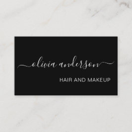 Cartão De Visita Salão de Ativação do Cabelo Simples Preto e Branco