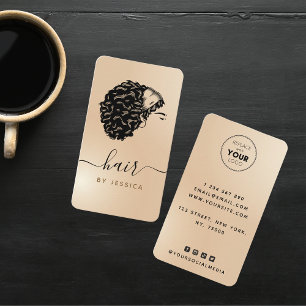 Cartão De Visita Salão de Bela Bela Bela Leitura de Cabelo Aberto