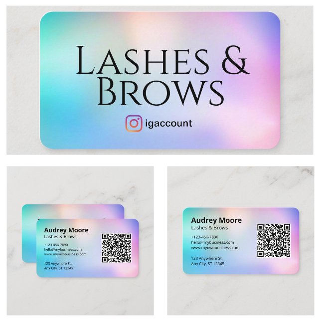 Cartão De Visita Salão de Bela Tecnologia Lash e Brows (Lash and Brows Tech Beauty Salon Business Card
)