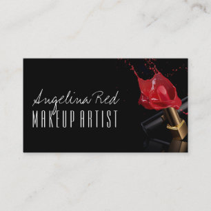 Cartão De Visita Salão de Beleza Artista de Maquiagem Red Lipstick 
