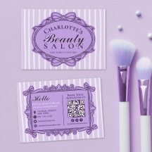 Salão de Beleza com Moldura de Arco Roxo Vintage