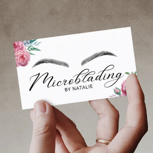 Cartão De Visita Salão de beleza das sobrancelhas de Microblading