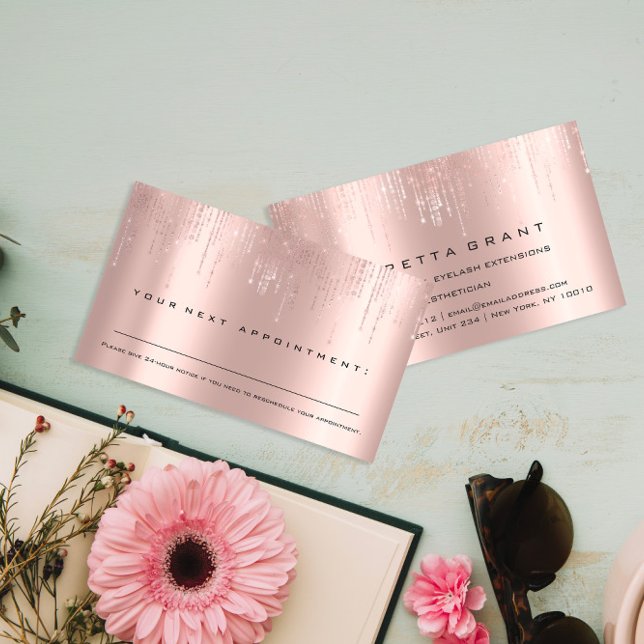 Cartão De Visita Salão de beleza do lembrete de compromisso profiss (Professional Appointment Reminder Beauty Salon Business Card)