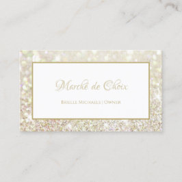 Cartão De Visita Salão de Beleza Dourado Glitter
