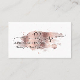 Cartão De Visita Salão de Beleza Profissional Dourada da Caligrafia