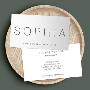 Cartão De Visita Salão de Beleza Profissional Gradiente de Cinzas M