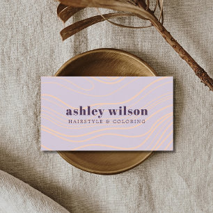 Cartão De Visita Salão de Beleza Roxo Pastel Ousado e Elegante