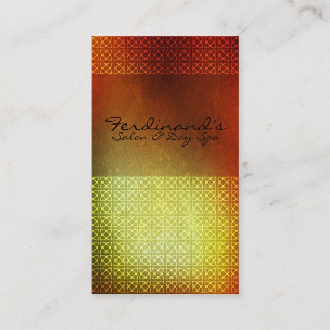 Cartão De Visita Salão de beleza & Sp contemporâneos alaranjados (Frente)