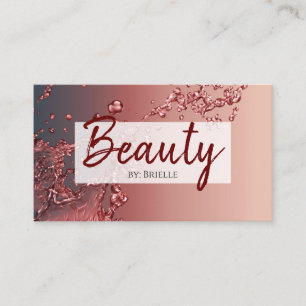 Cartão De Visita Salão de Beleza Vermelha para Artista e Cabelo Ma