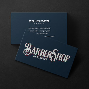 Cartão De Visita Salão de Cabeleireiro Barbearia Clássico Elegante