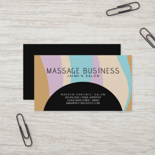 Cartão De Visita Salão de Cabelereiro de Negócios de Massagem Abstr