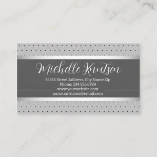 Cartão De Visita Salão de Cabelo do Artista de Makeup Modern Silver