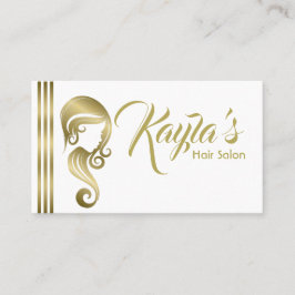Cartão De Visita Salão de Cabelo e Maquiagem Chic Gold Glam Beauty 