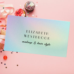 Cartão De Visita Salão de Cabelo Elegante Moderno e Iridescente Hol