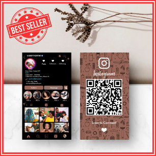 Cartão De Visita Salão de Cabelo Terracota Terroso QR Instagram