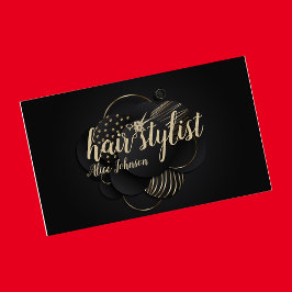 Cartão De Visita Salão de cabelos profissionais elegante de luxo de