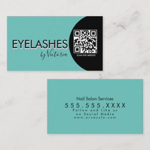 Cartão De Visita Salão de Cílios Beleza Cílios QR CODE