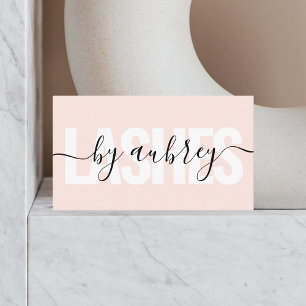 Cartão De Visita Salão de Cílios Rótulo Feminino Negrito Minimalist