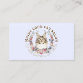 Cartão De Visita Salão de Embelezamento de Gatos Lilac Maine Coon P