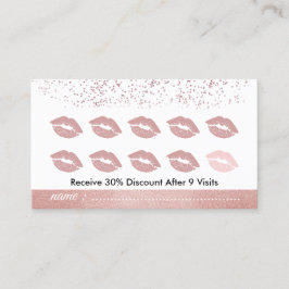 Cartão De Visita Salão de Maquiagem Lips Punch Fidelidade