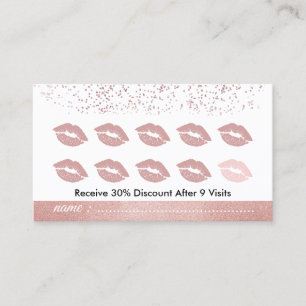 Cartão De Visita Salão de Maquiagem Lips Punch Fidelidade