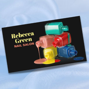 Cartão De Visita Salão de unhas de esmalte de beleza moderna
