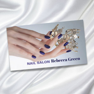 Cartão De Visita Salão de unhas do artista de beleza elegante e man