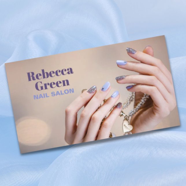 Cartão De Visita Salão de unhas do artista manicurista de beleza mo (Modern beauty manicurist nail artist nail salon business card)