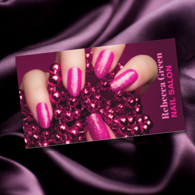 Cartão De Visita Salão de unhas do artista manicurista Trendy Beaut (Trendy beauty manicurist nail artist nail salon business card)
