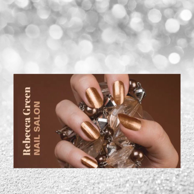 Cartão De Visita Salão de unhas do artista manicurista Trendy Beaut (Trendy beauty manicurist nail artist nail salon business card)