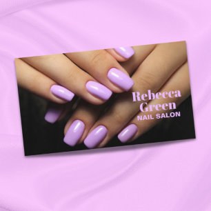 Cartão De Visita Salão de unhas unhas de maquiagem de beleza modern