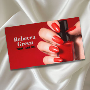 Cartão De Visita Salão de unhas unhas de maquiagem de beleza modern