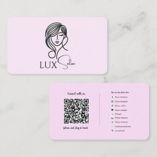Cartão De Visita Salão do logotipo de código QR da conexão de mídia