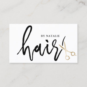 Cartão De Visita Salão Dourado de Stylist de Cabelo de Tesoura Min