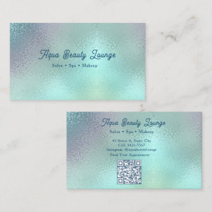 Cartão De Visita Salão Personalizado Aqua Silver Spa de Beleza