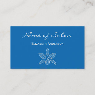 Cartão De Visita Salão Simples e Chic no Azul Azul Azul