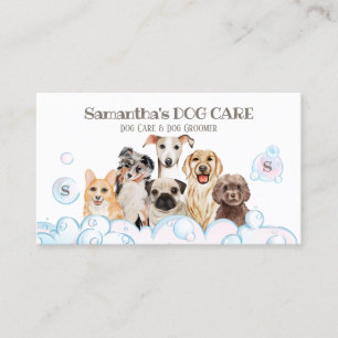 Cartão De Visita Salão Spa Canine Azul Branco Banho Sentado Tosa