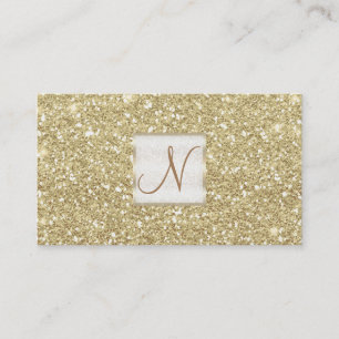Cartão De Visita Salão Spa Chic Glam Glitzy Brilho Dourado Claro
