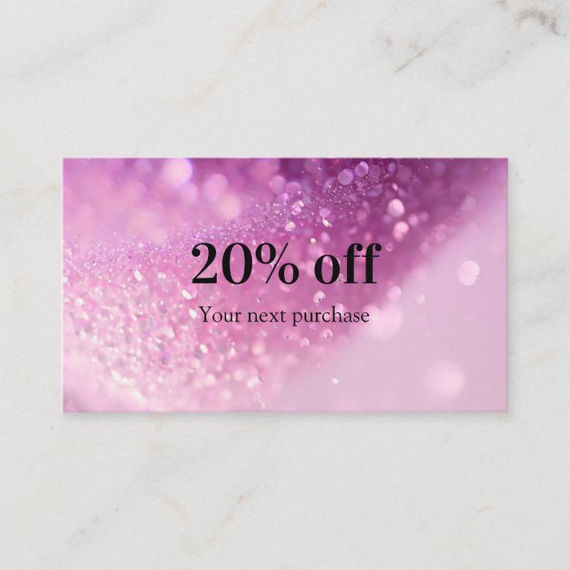 Cartão De Visita Salão & Spa Modern Glitter (Frente)