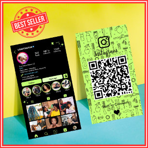 Cartão De Visita Salão Verde Lima Vibrante Instagram QR Social