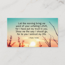 Cartão De Visita Salm 143:8 Palavra do seu amor inabalável nascer d