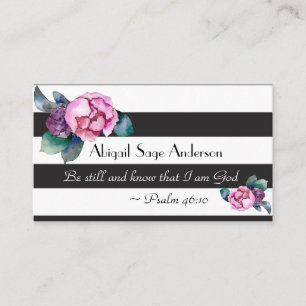 Cartão De Visita Salm 46:10 Fique quieto e saiba que eu sou Deus