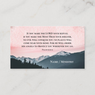 Cartão De Visita Salm 91:9-11 Se você fizer do LORD seu refúgio